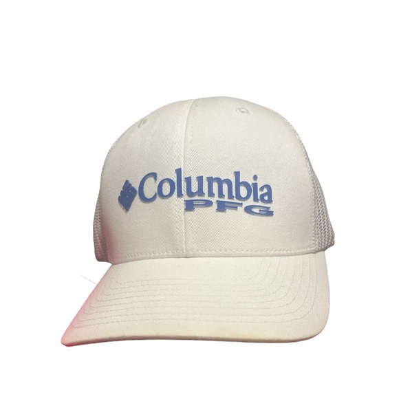 Columbia PFG White Flexfit Hat with American Flag Logo Size L/XL - Picture 1 of 8